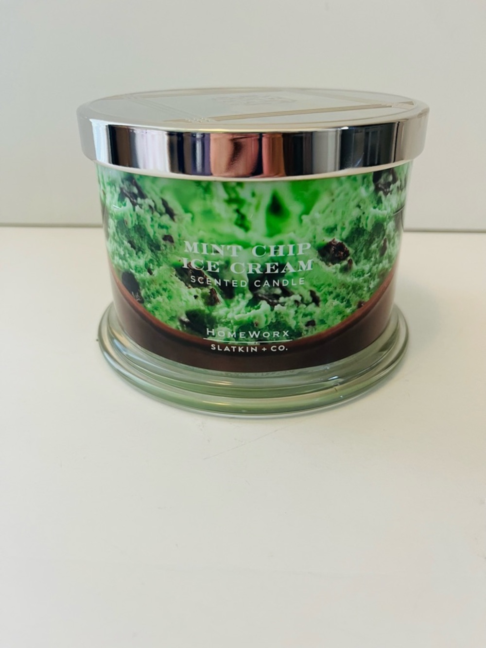 Homeworx Slatkin + Co. Mint Chip Ice Cream Scented 3 Wick Candle